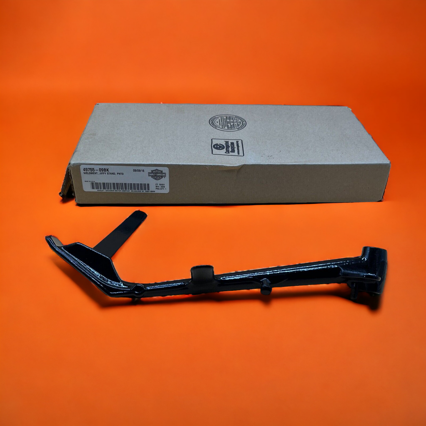 Vrod Muscle Jiffy/Side Stand (Black) New Genuine Harley Part 49755-09BK