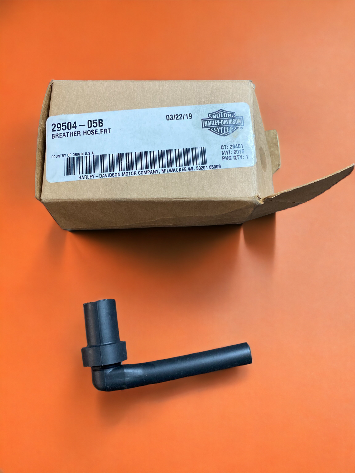 V Rod Breather Hose Front HD Part #29504-05B 2005 Onwards