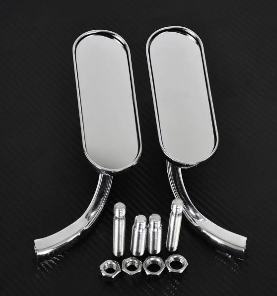 Mini Oval Mirrors Black or Chrome