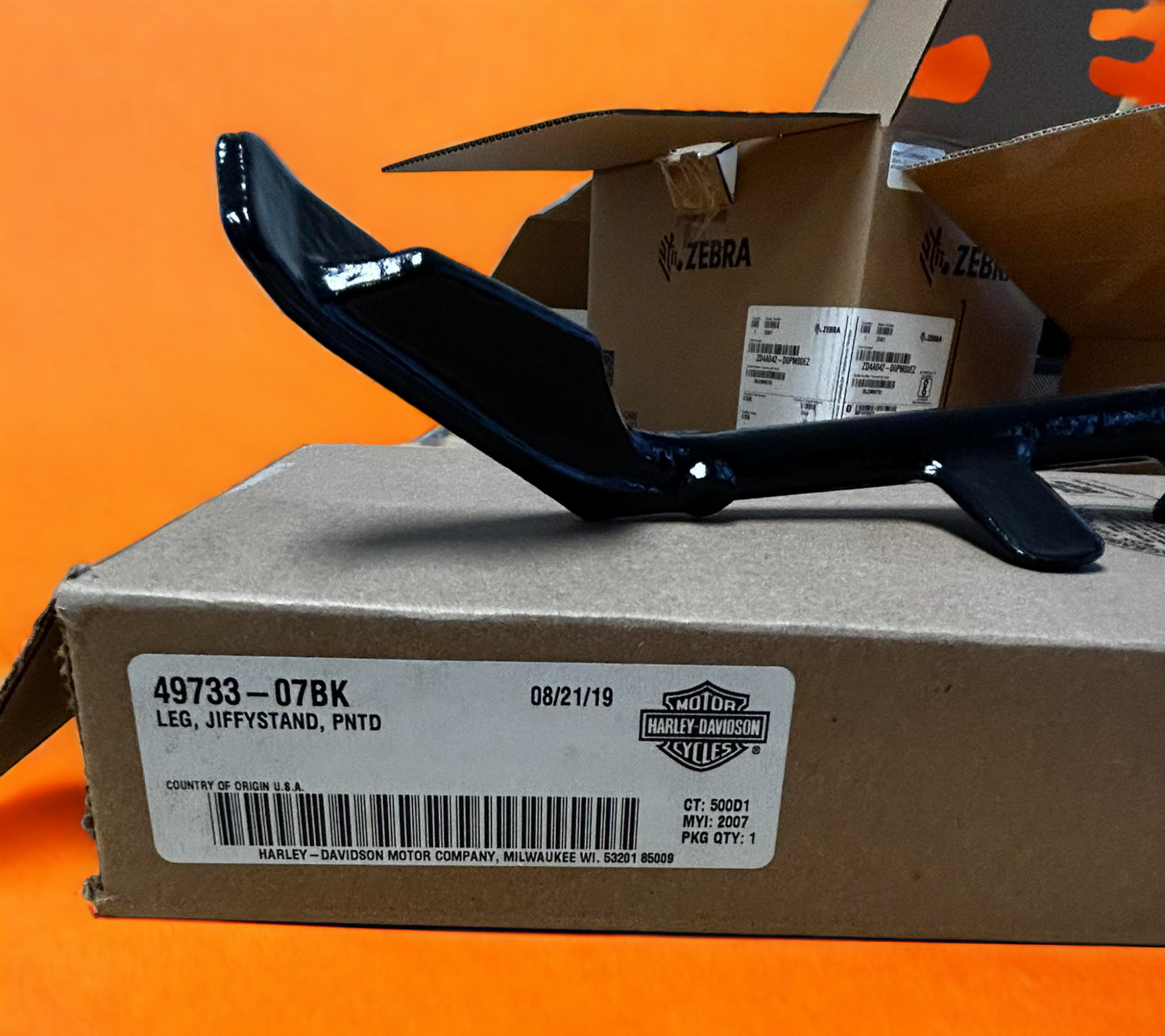Vrod Jiffy/Side Stand (Black) New Genuine Harley Part 49733-07BK