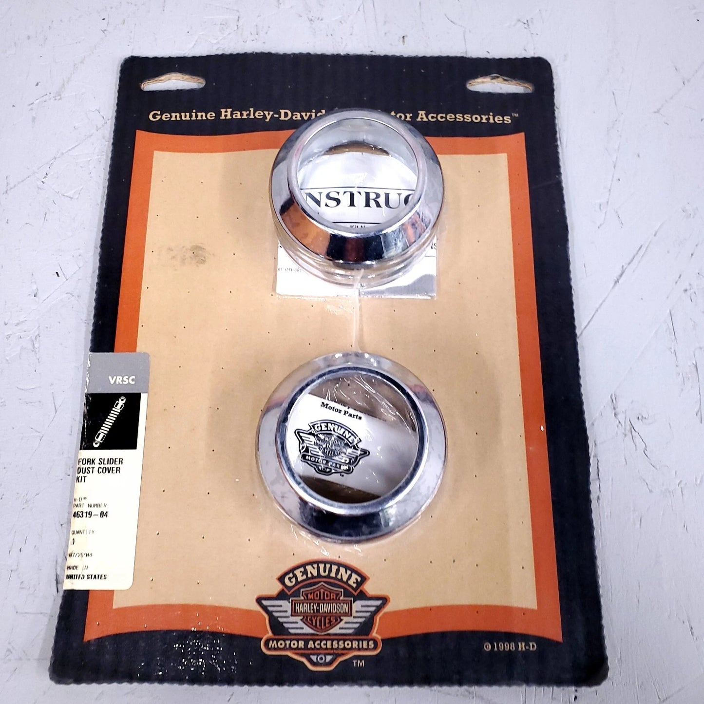 VROD Fork Slider Dust Covers Chrome 02-later 46319-04