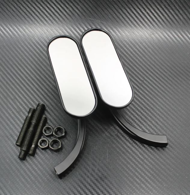Mini Oval Mirrors Black or Chrome