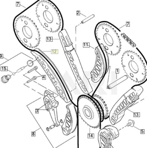 V Rod Guide Tensioner Secondary - REAR 17639-01K