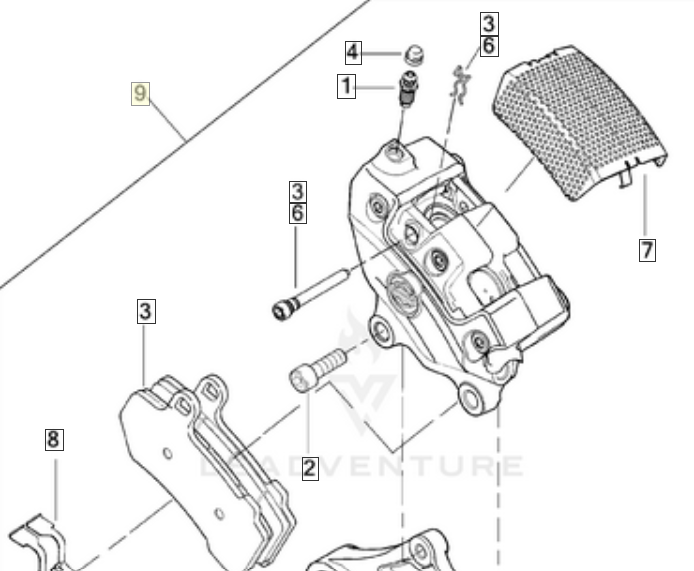 Vrod Brake Caliper Assembly Rear New Black 43050-08
