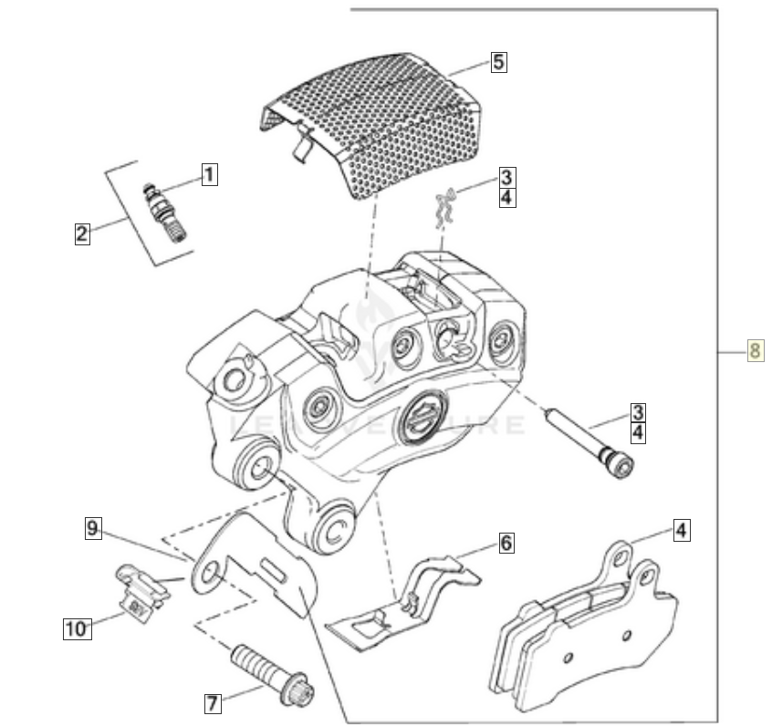 Vrod Brake Caliper Assembly Left New Black 44732-08