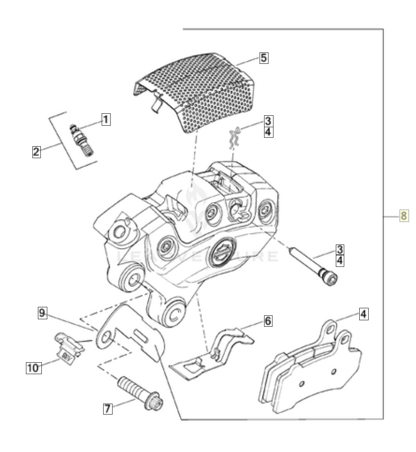 Vrod Brake Caliper Assembly Right New Black 44731-08