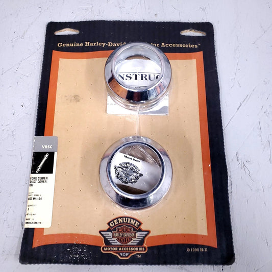 VROD Fork Slider Dust Covers Chrome 02-later 46319-04